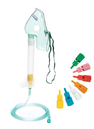 Μάσκα οξυγόνου Venturi ενήλικων με 7 βαλβίδες